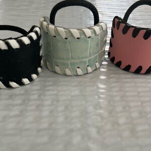 Western rockabilly, chic ponytail holder, handmade Italian leather Neima…